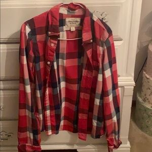 Abercrombie&Fitch womens red flannel size large